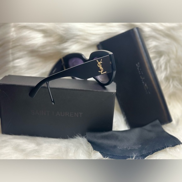 Saint Laurent SL Black Sunglasses w Logo on the side - Picture 4 of 6
